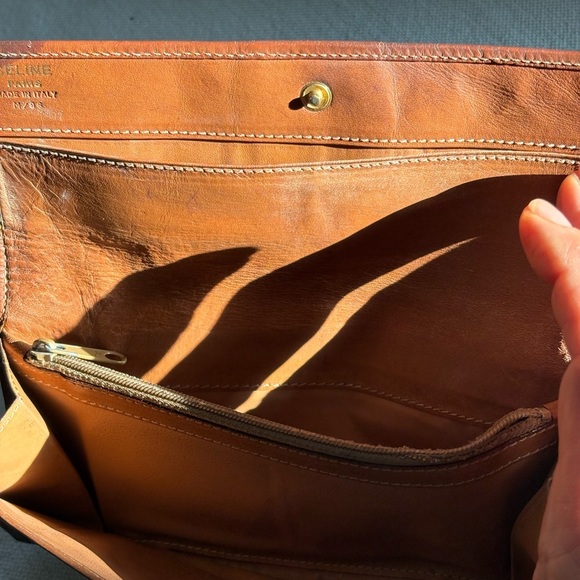 Celine vintage Triomphe Brown Leather long bifold women wallet - Picture 9 of 13